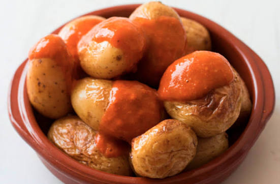 Wrinkled potatoes with mojo